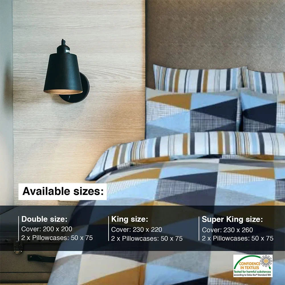 High thread count duvet cover in multi-colour print