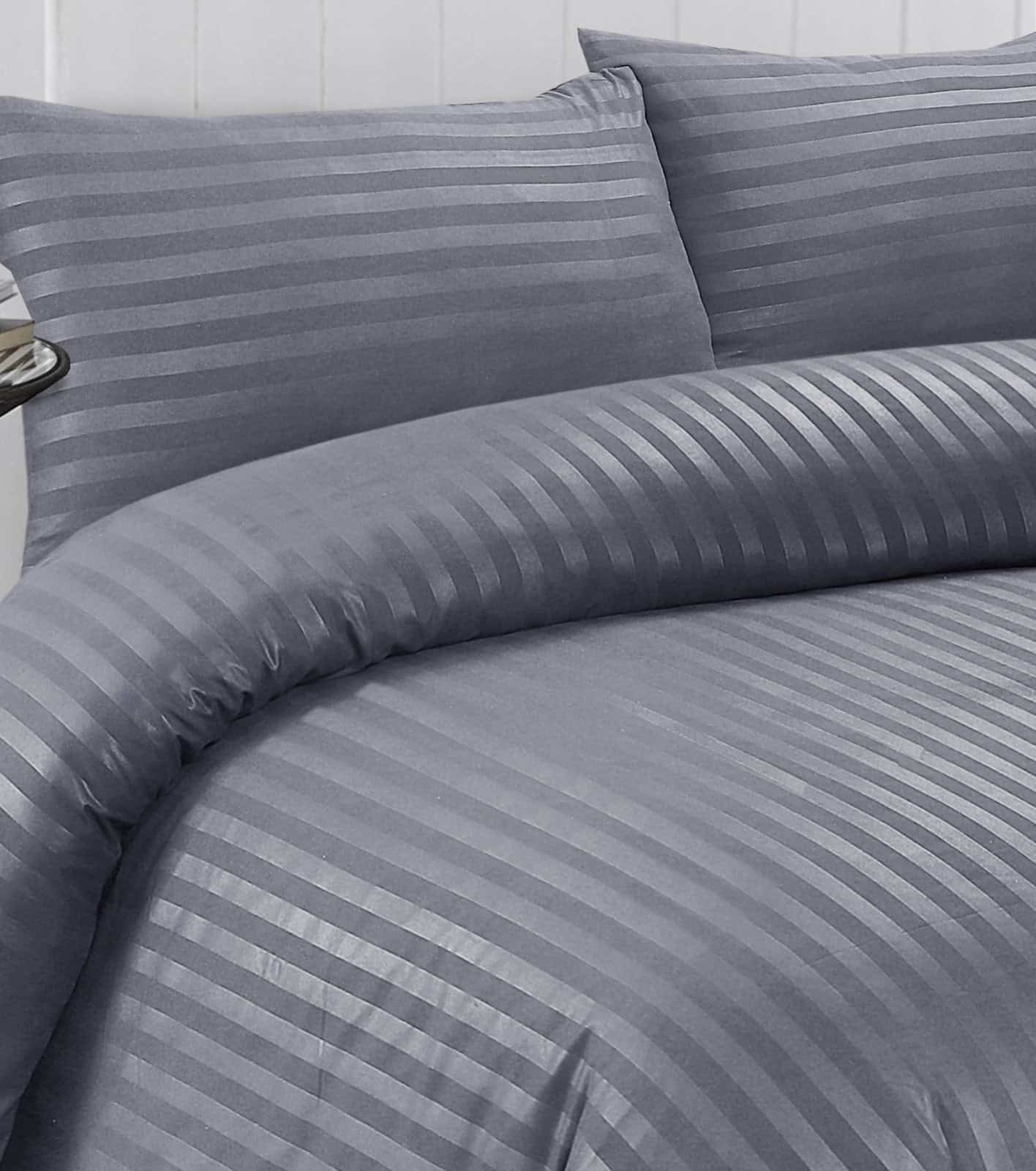 MODAWAVE luxury grey stripe bedding set UK