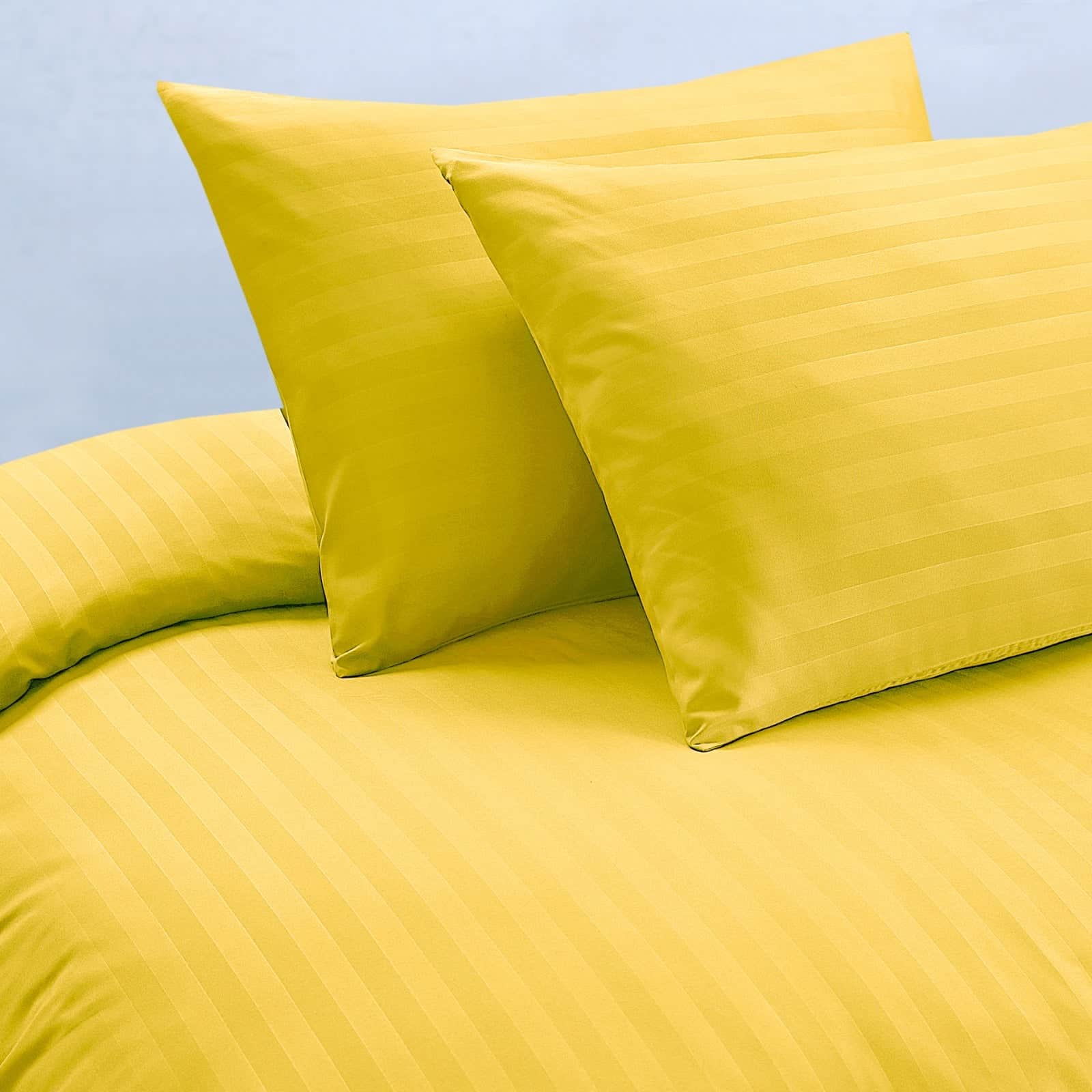 Mustard striped duvet cover set luxury bedding