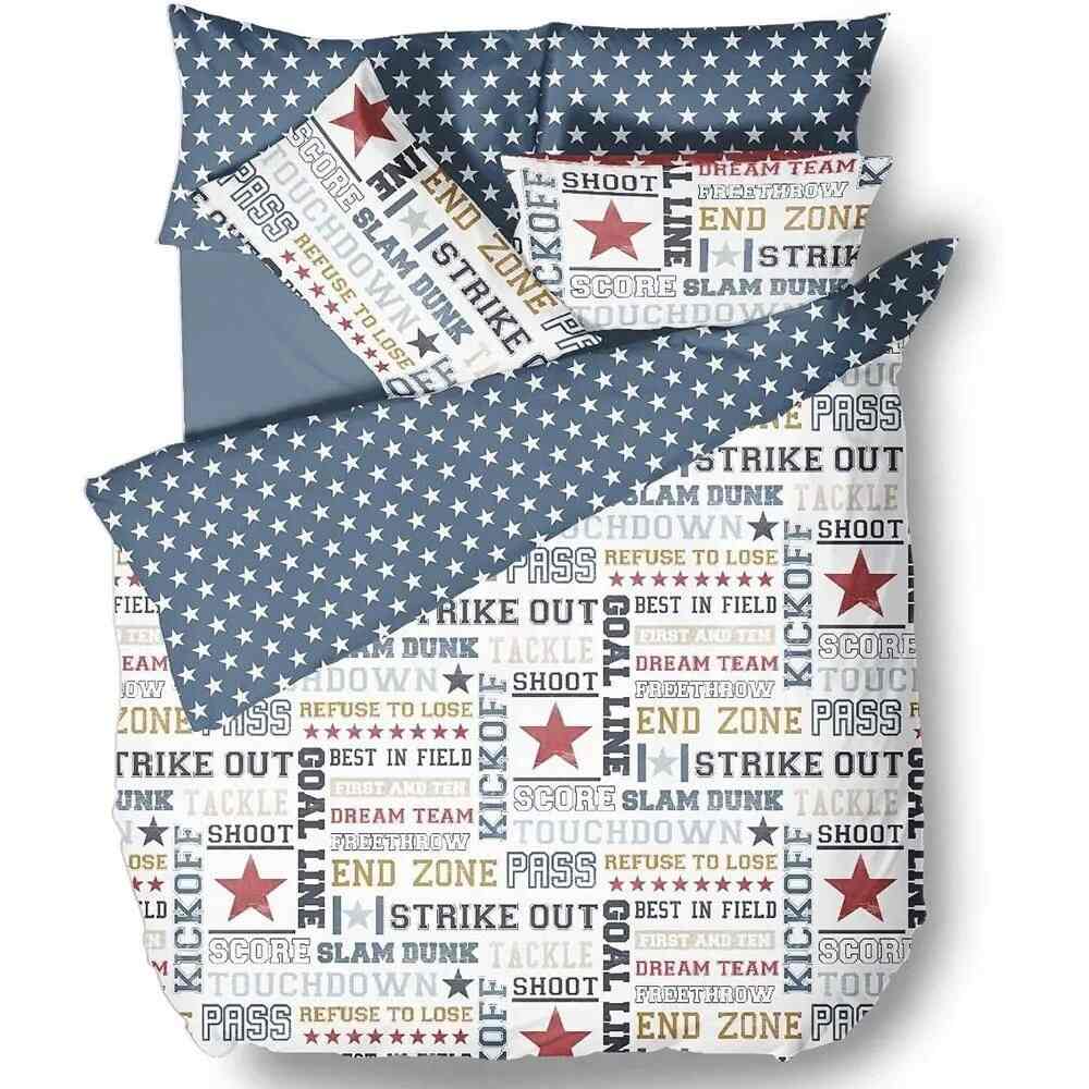 Premium Polycotton Reversible Duvet Cover set - Dream Team