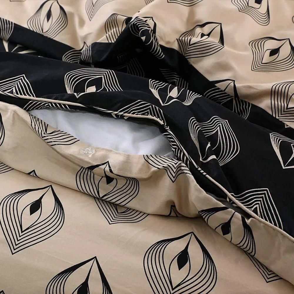 Premium black gold duvet cover with matching pillowcases