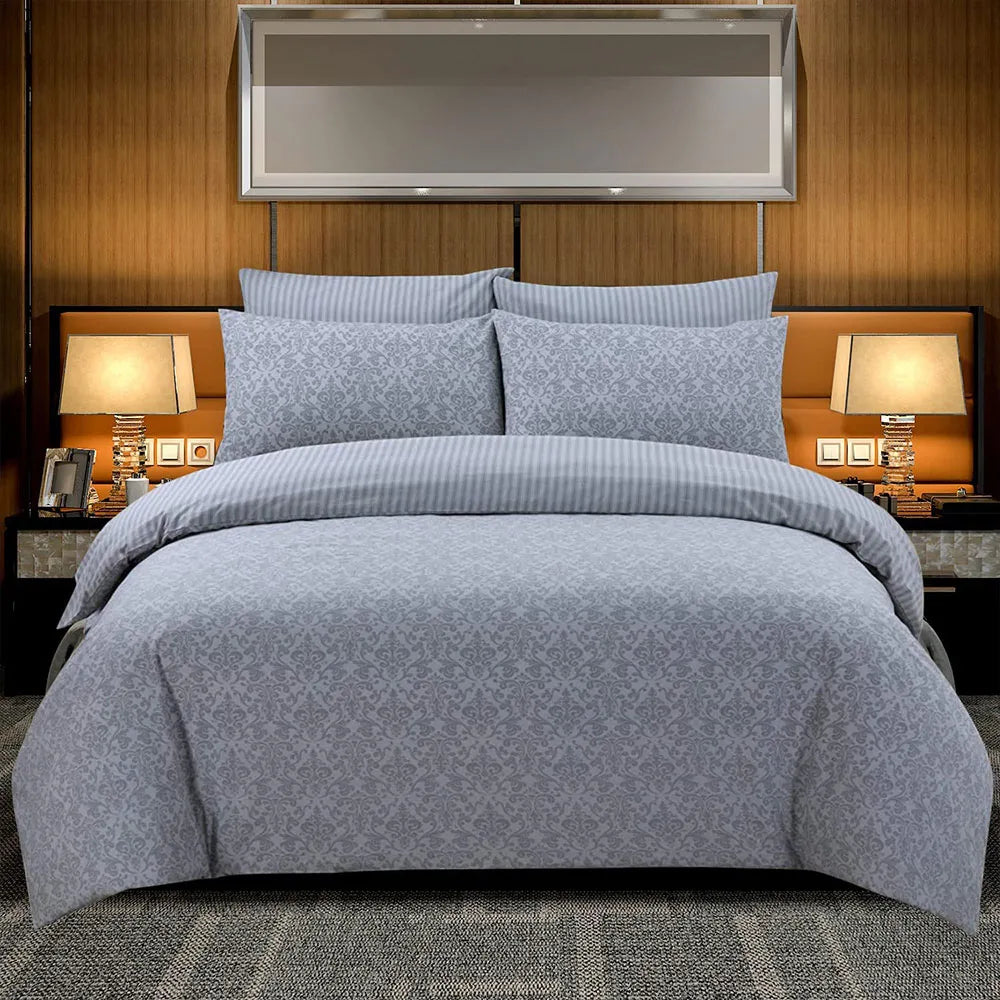 100% Pure Cotton Printed Duvet Covers - Balia Silver