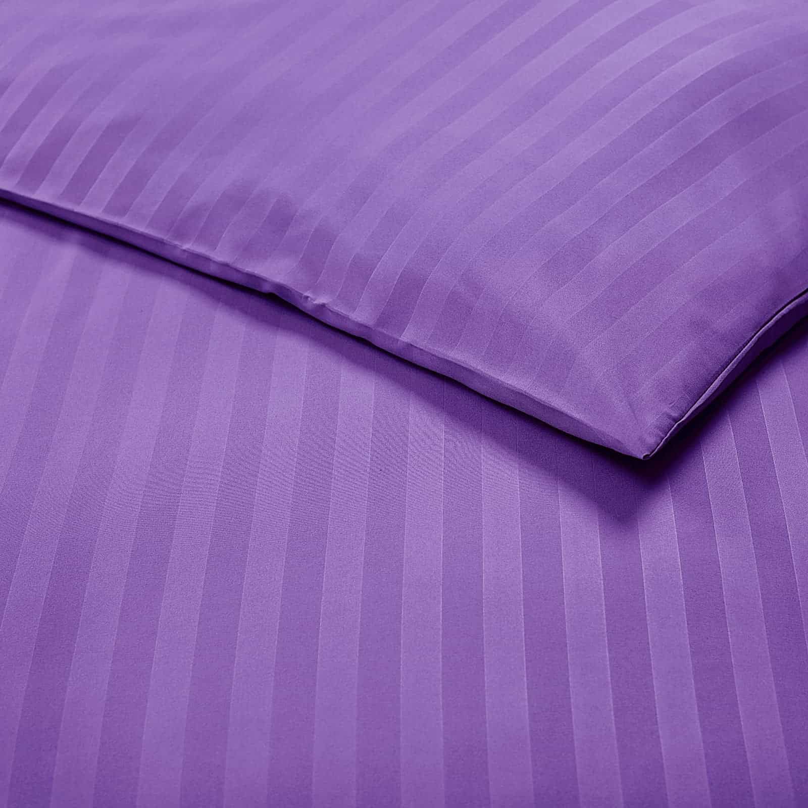 Purple Stripe Comforter Cover And Pillowcase Set