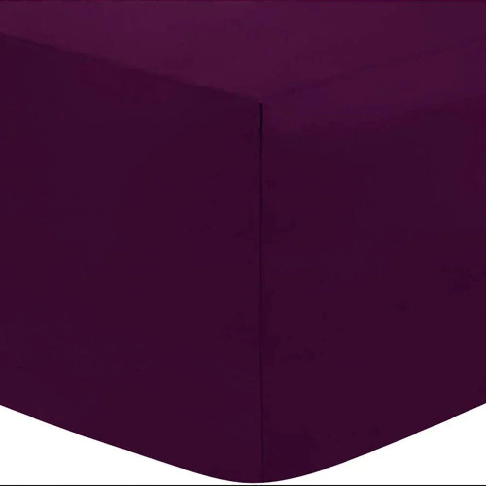Soft and Durable Deep Fitted Purple Bed Sheets - 30cm/12" Depth