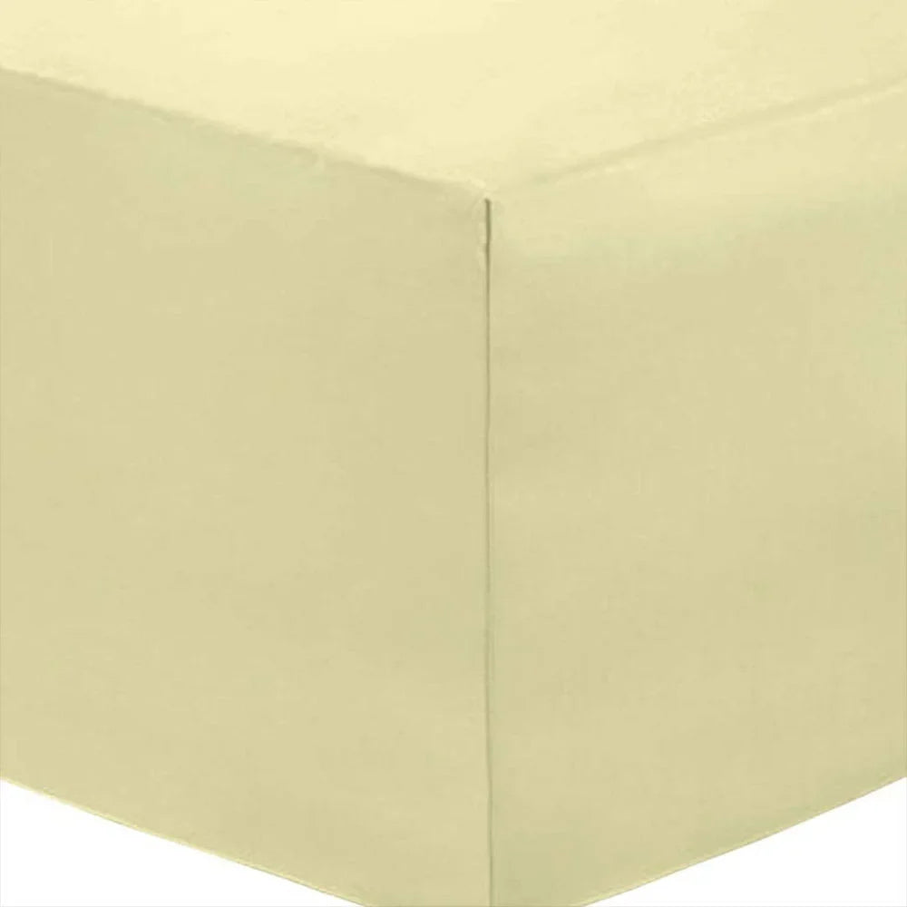 Soft and Easy Care Deep Fitted Sheets - Cream - 30cm/12" Depth