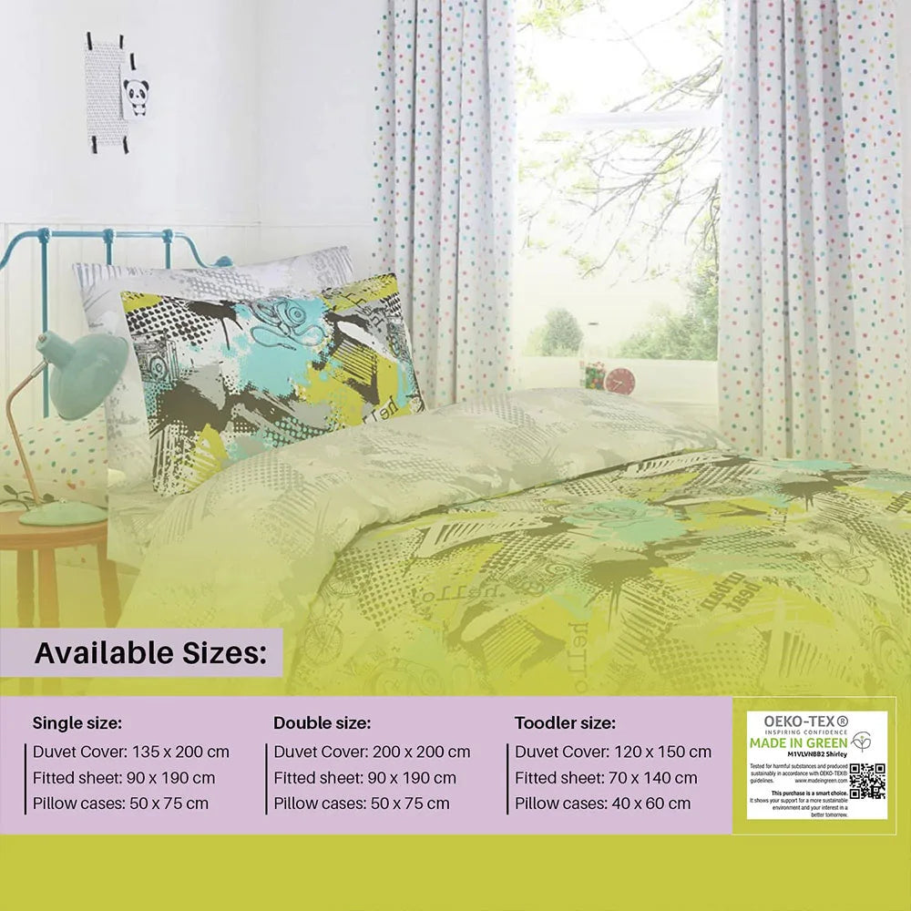 green toddler cotton bedsheets