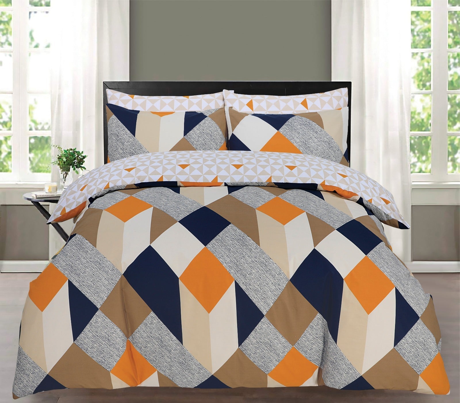 Pure Cotton Printed Duvet Cover Set - Premium Quality - Geometric 3D MODAWAVE