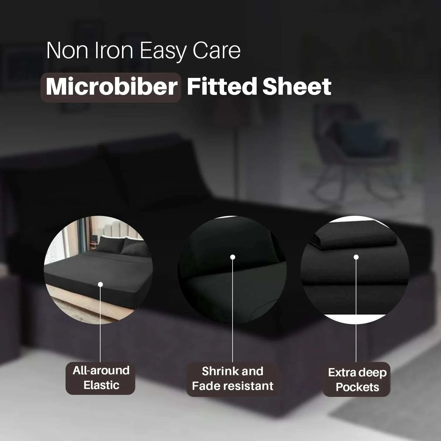 Black Microfiber Sheets 30cm