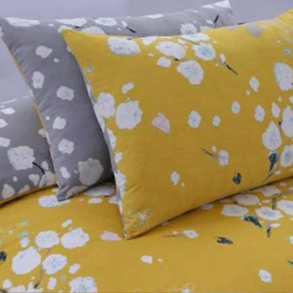 breathable cotton bedding set in blossom mustard