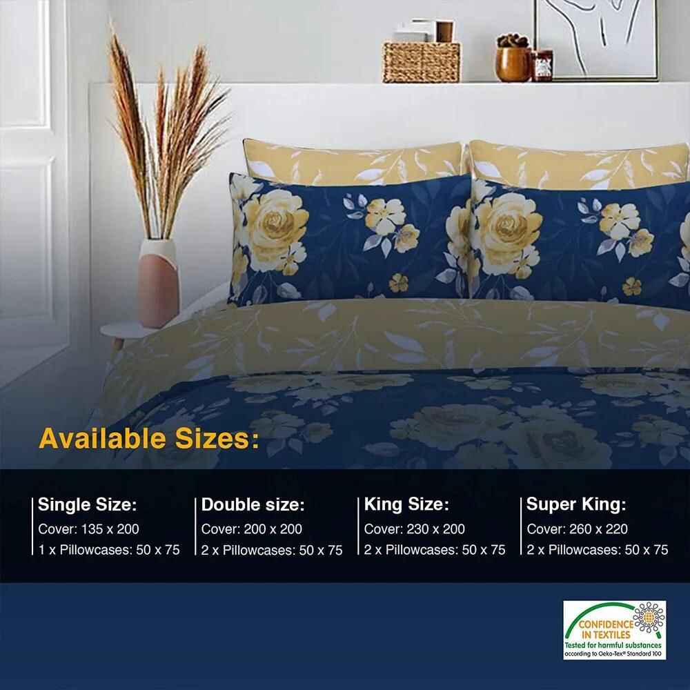 breathable cotton duvet cover with rose flower pattern