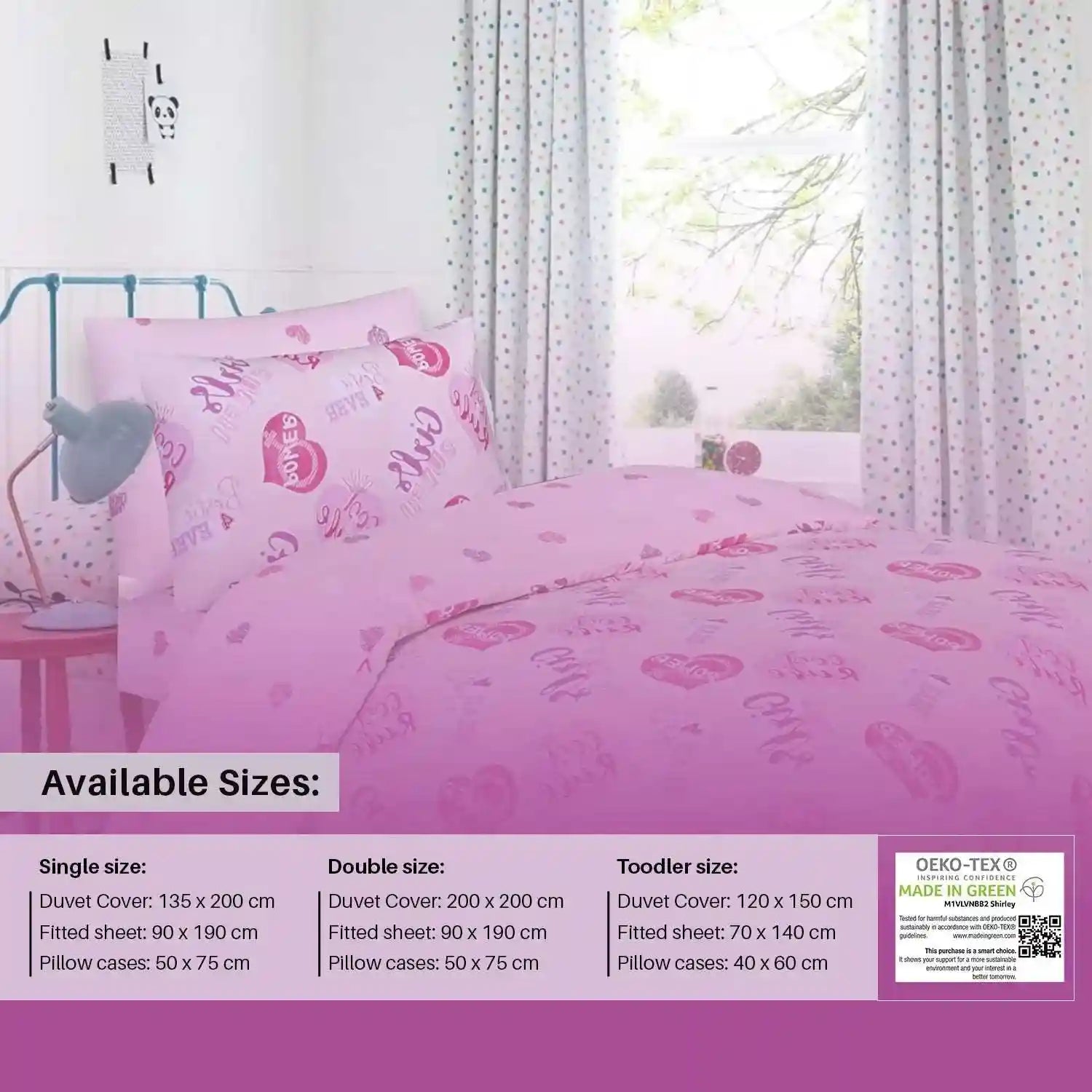 complete cotton bed set for girls with pillowcases