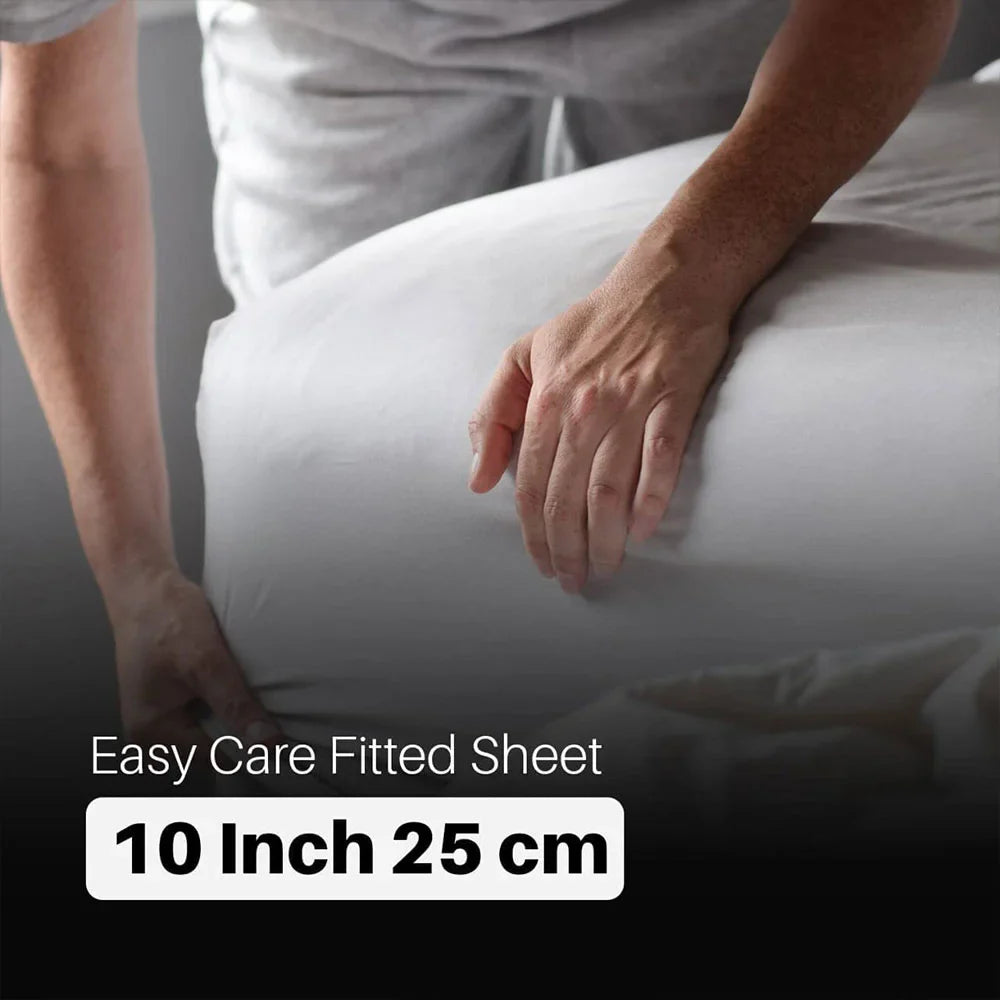 easy care fitted sheet 10 inch 25cm white