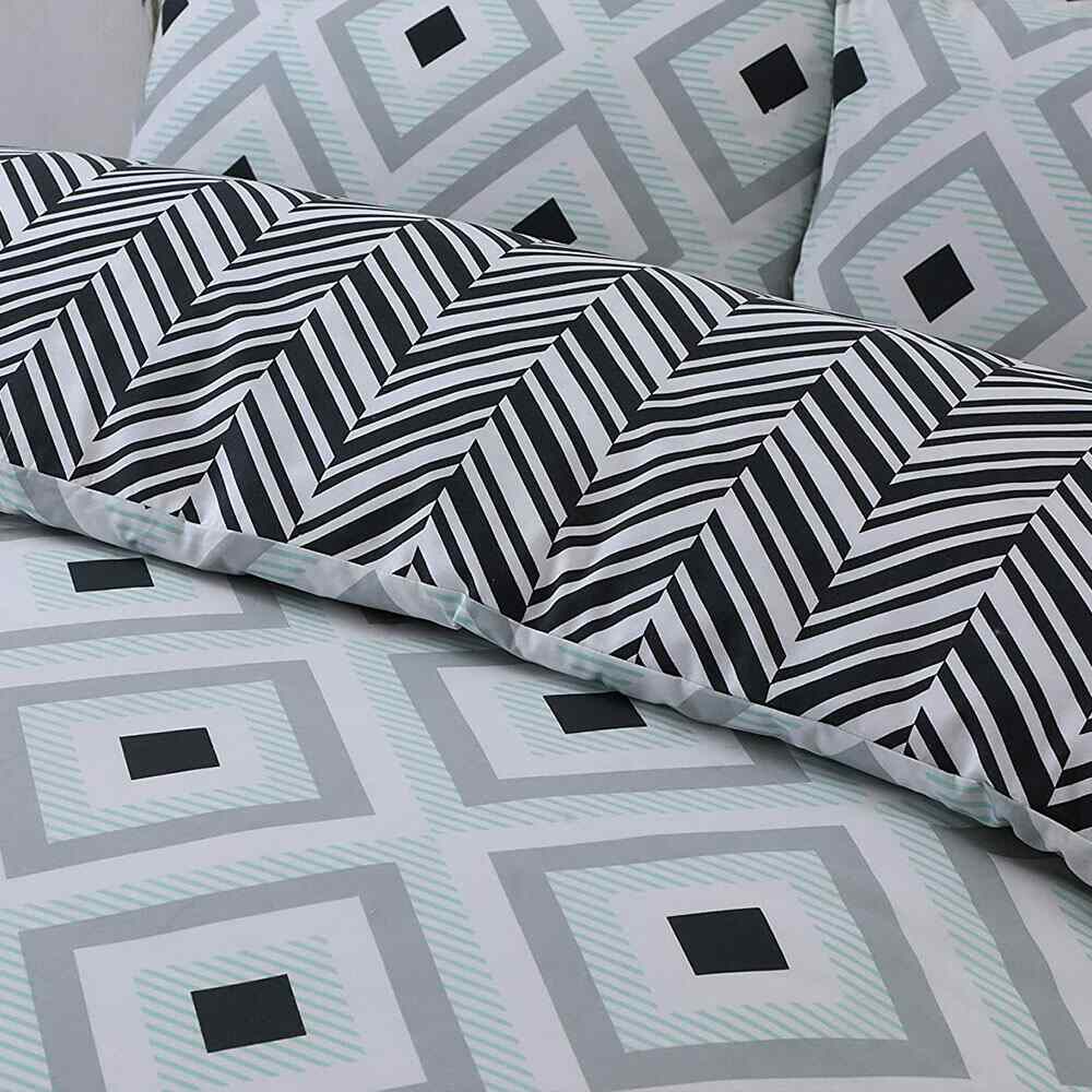 easy care polycotton duvet cover set geo pattern UK