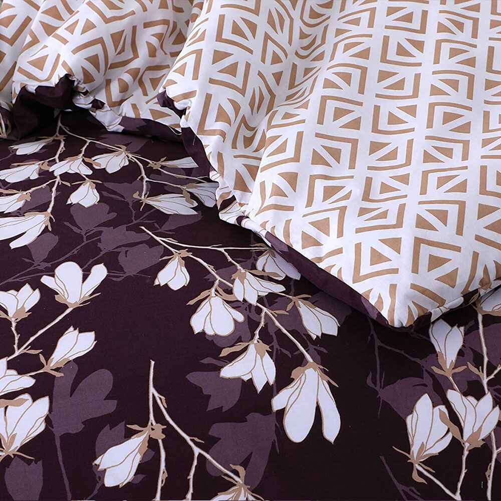 easy iron polycotton duvet cover set purple design