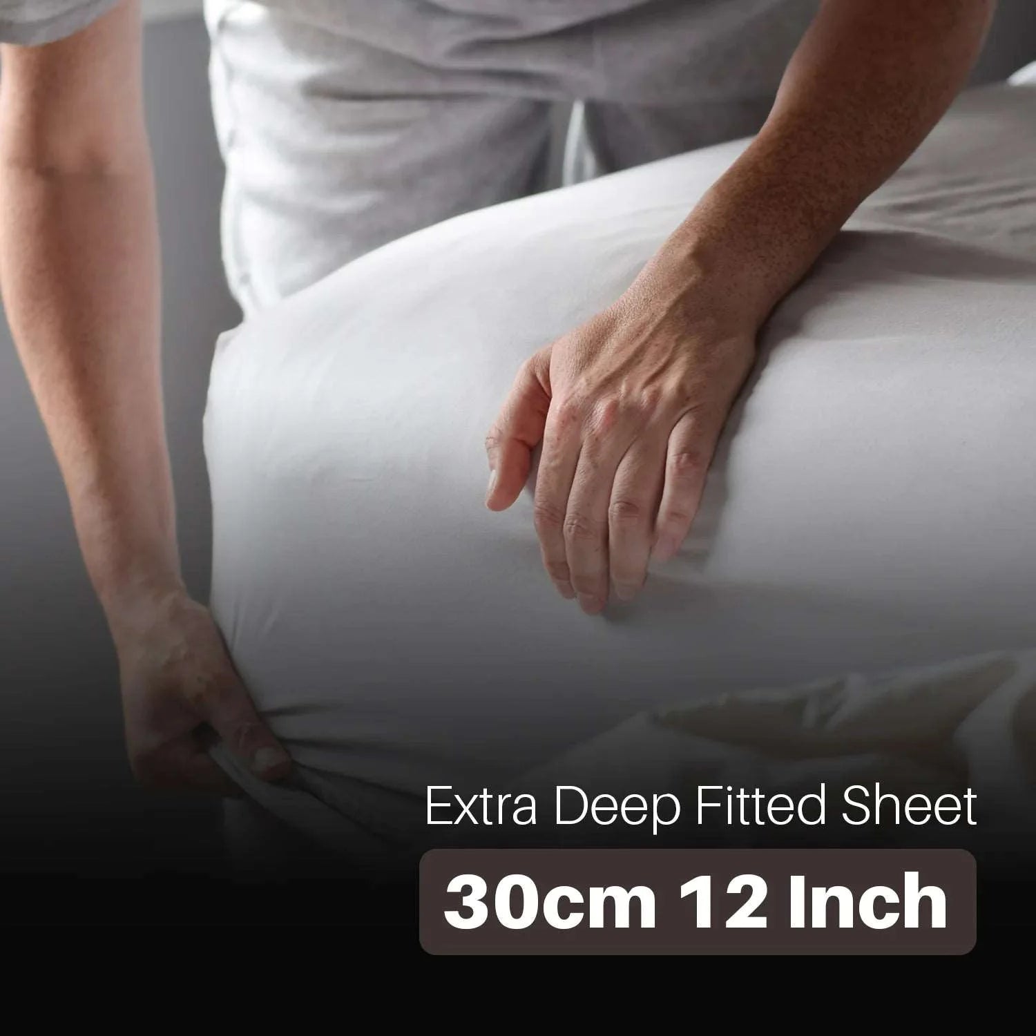 grey Luxurious Deep Fitted Microfiber Bed Sheet