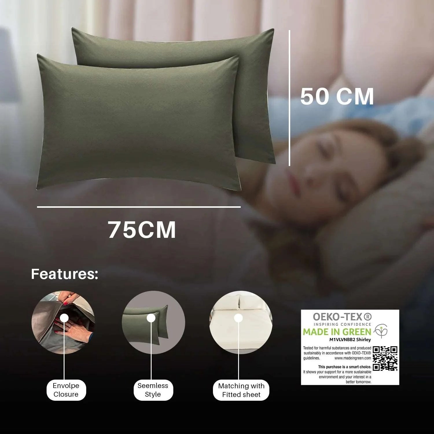 Luxury Pillow Cases in Charcoal