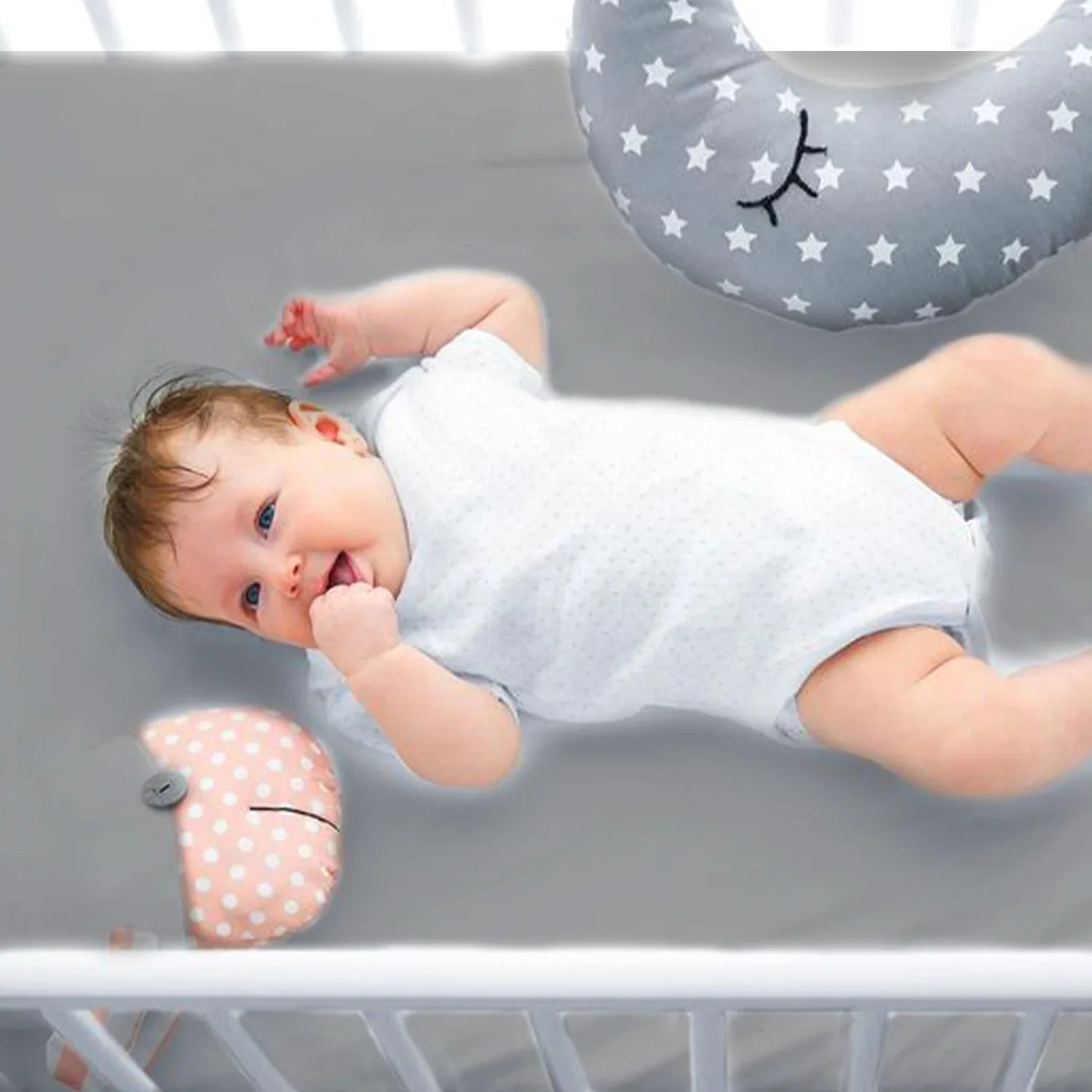 grey star cot sheet