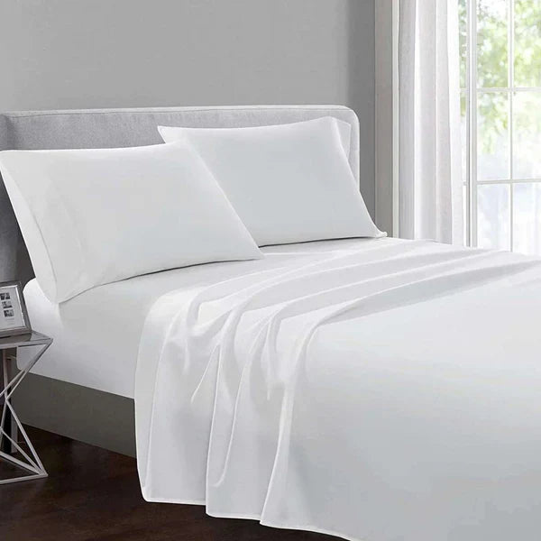 Egyptian Cotton Flat Bed Sheets - White