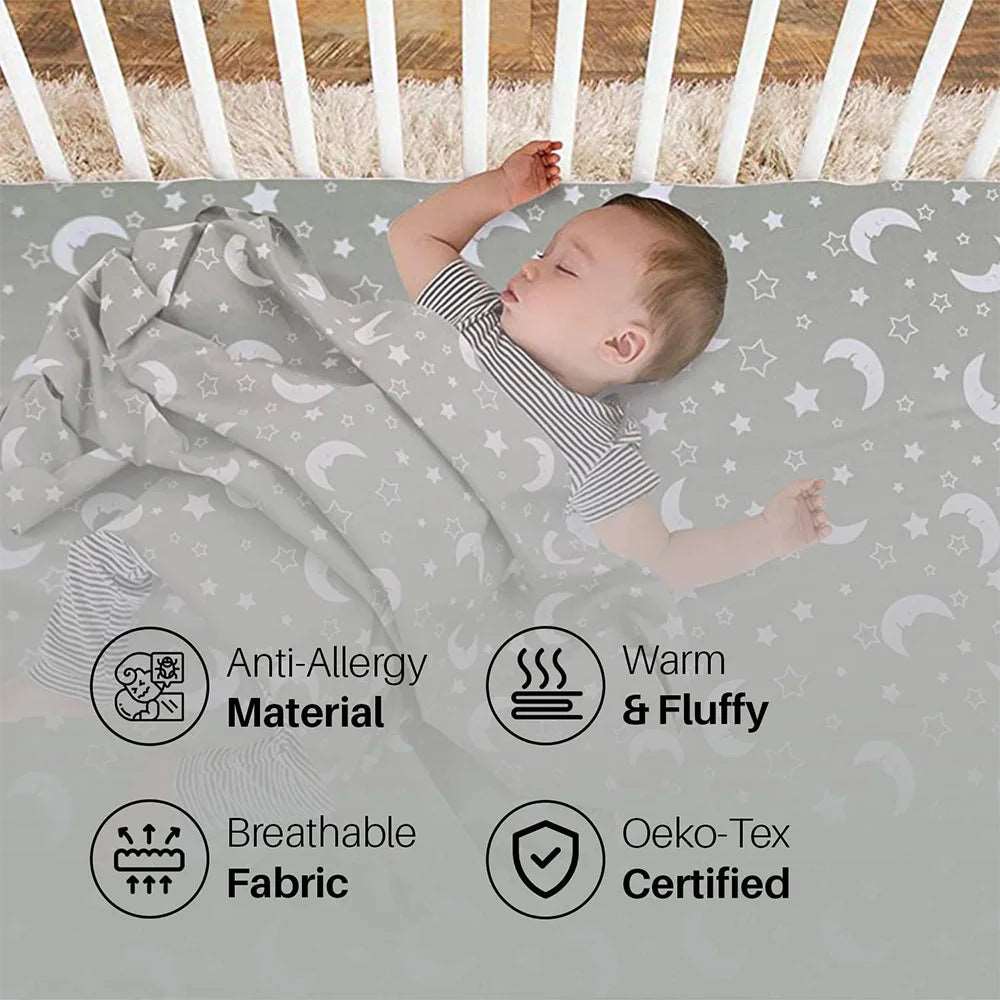 Egyptian Cotton Grey Star Cot Sheet