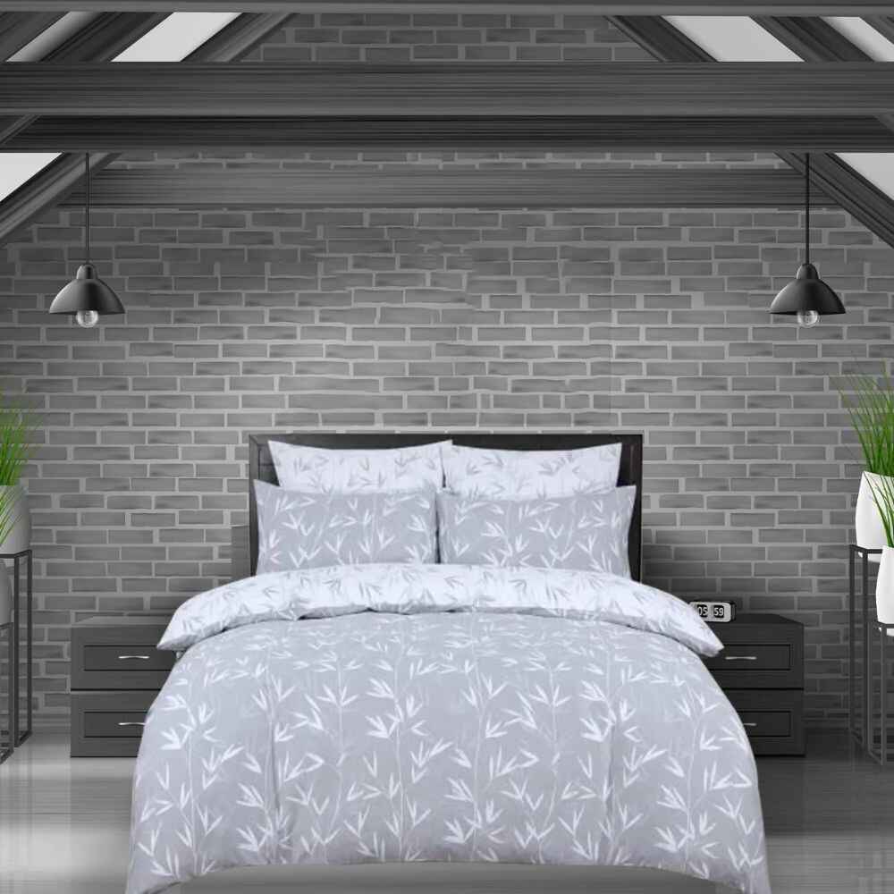 grey and white duvet cover