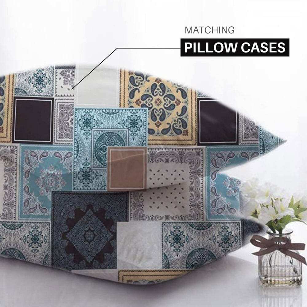 hotel-quality tribal printed duvet cover set and matching pillow cases