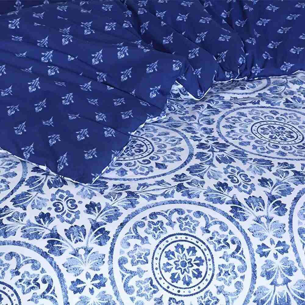 hotel quality Greek bedding set in white and blue
