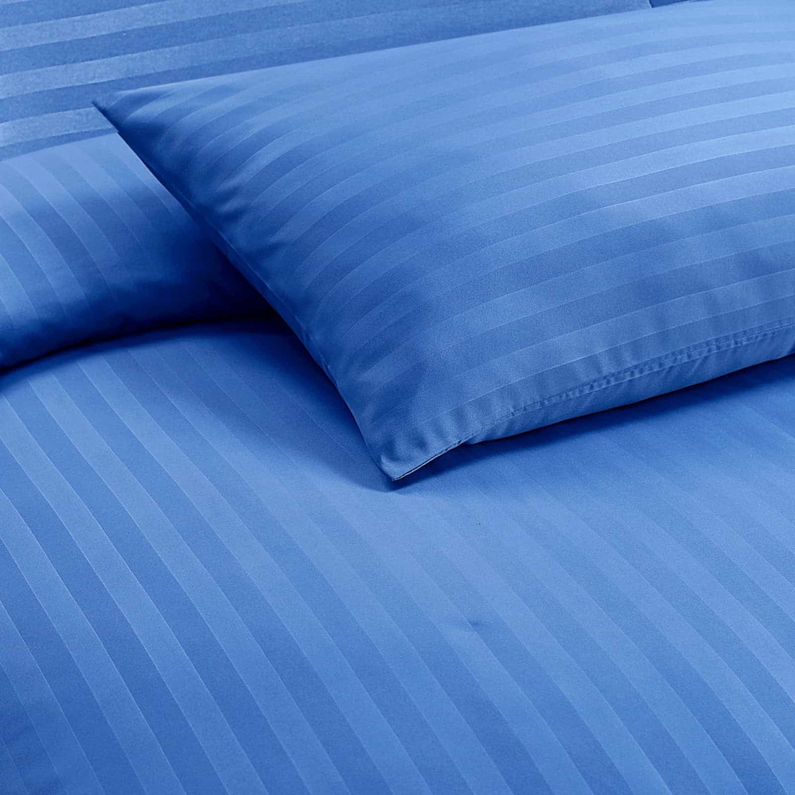 king size luxury blue striped bedding set