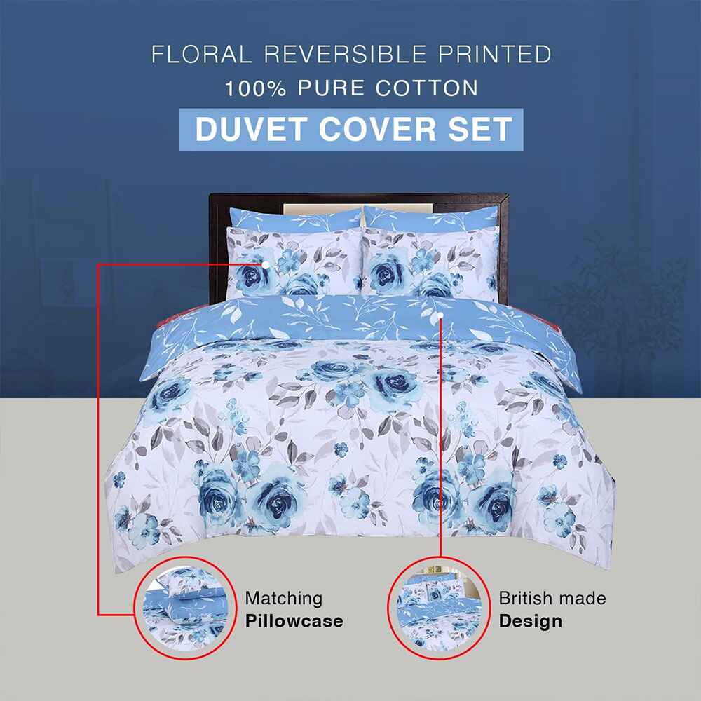 luxury floral cotton duvet cover with pillowcases