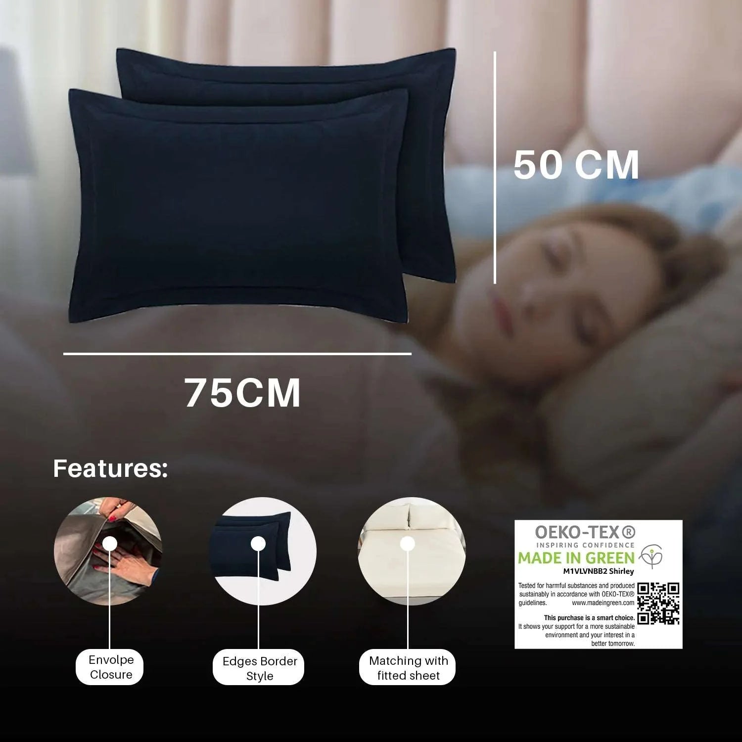  Navy Pillow Cases