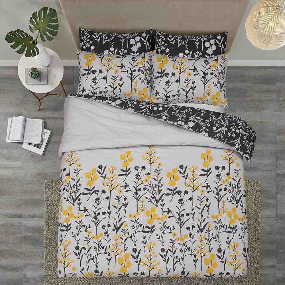 premium silver Egyptian cotton duvet cover set