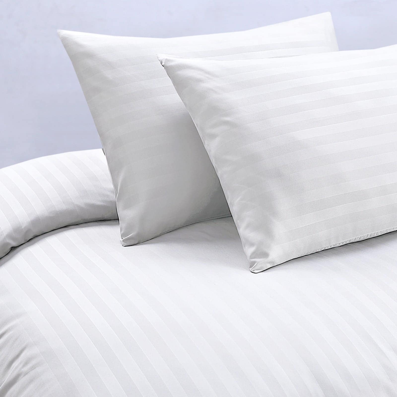 premium white duvet cover set with elegant stripes