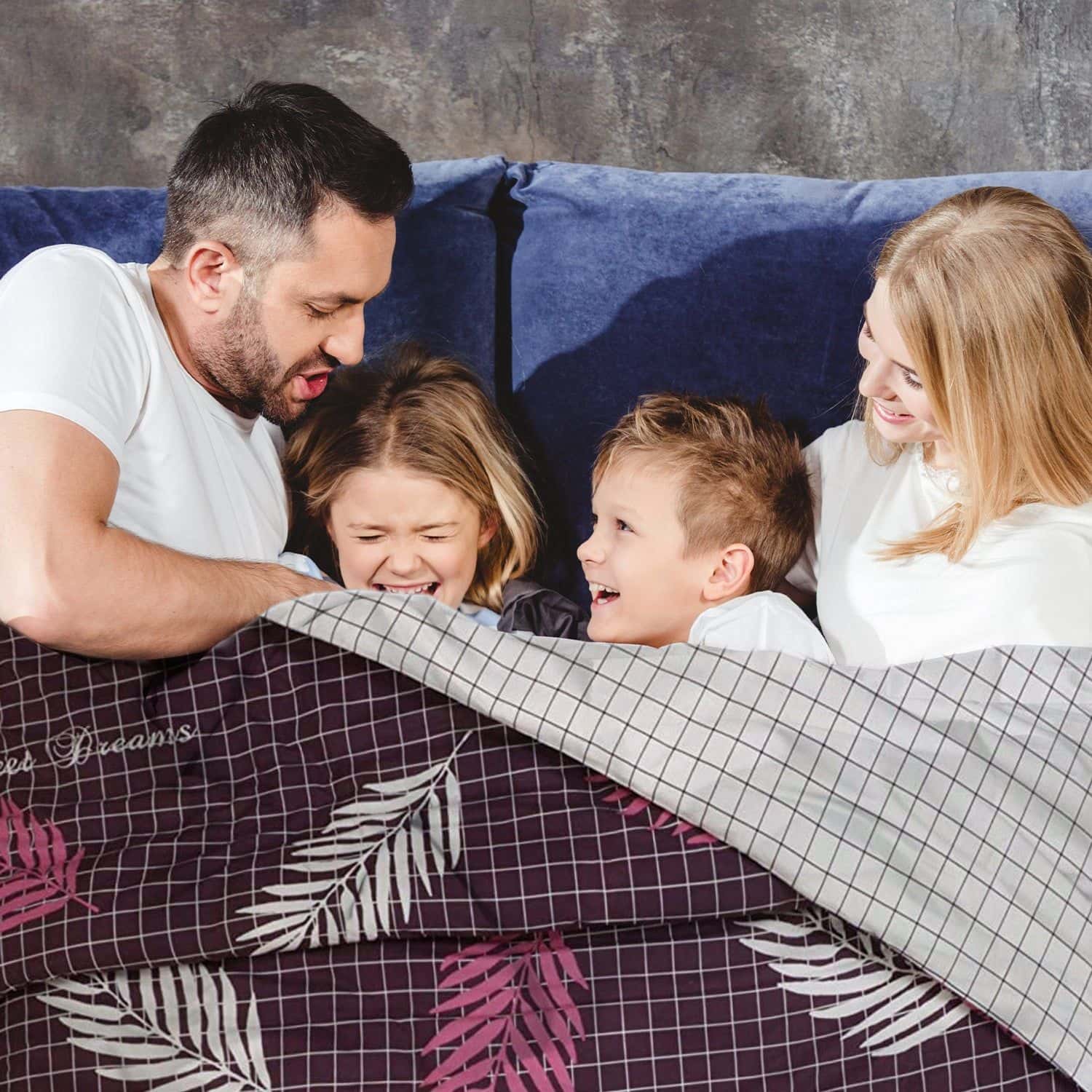 pure cotton reversible duvet set aubergine