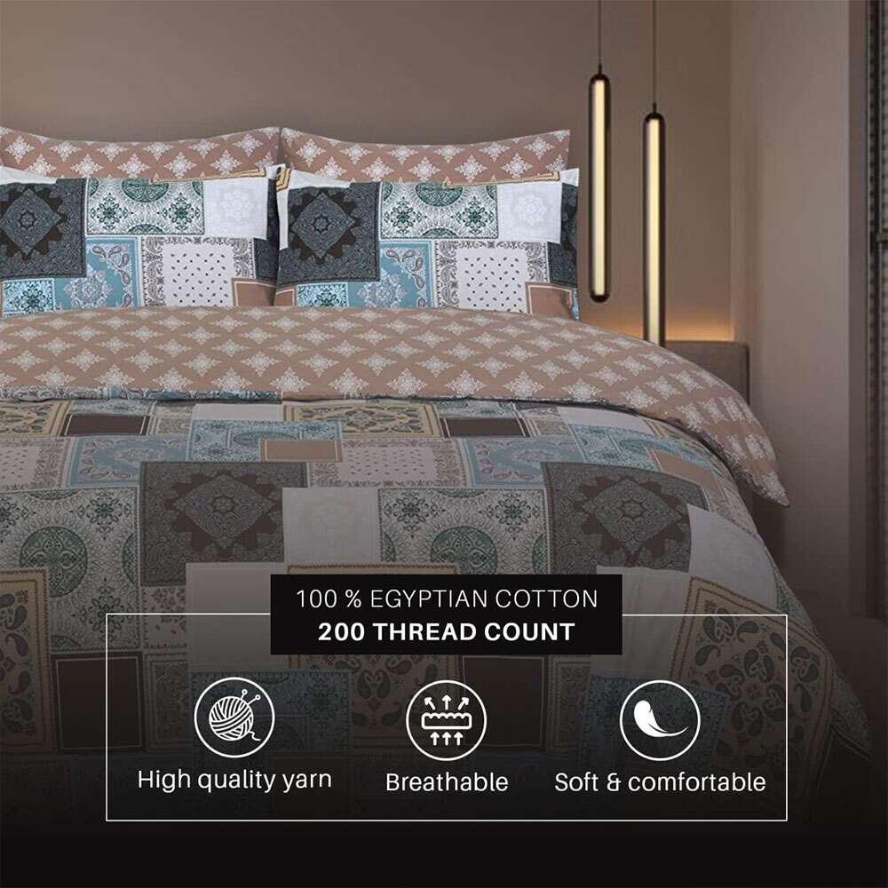 ribal patchy design cotton duvet cover set UK