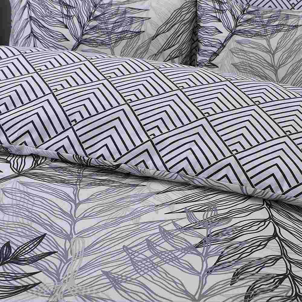 silver palm leaf bedding set reversible design