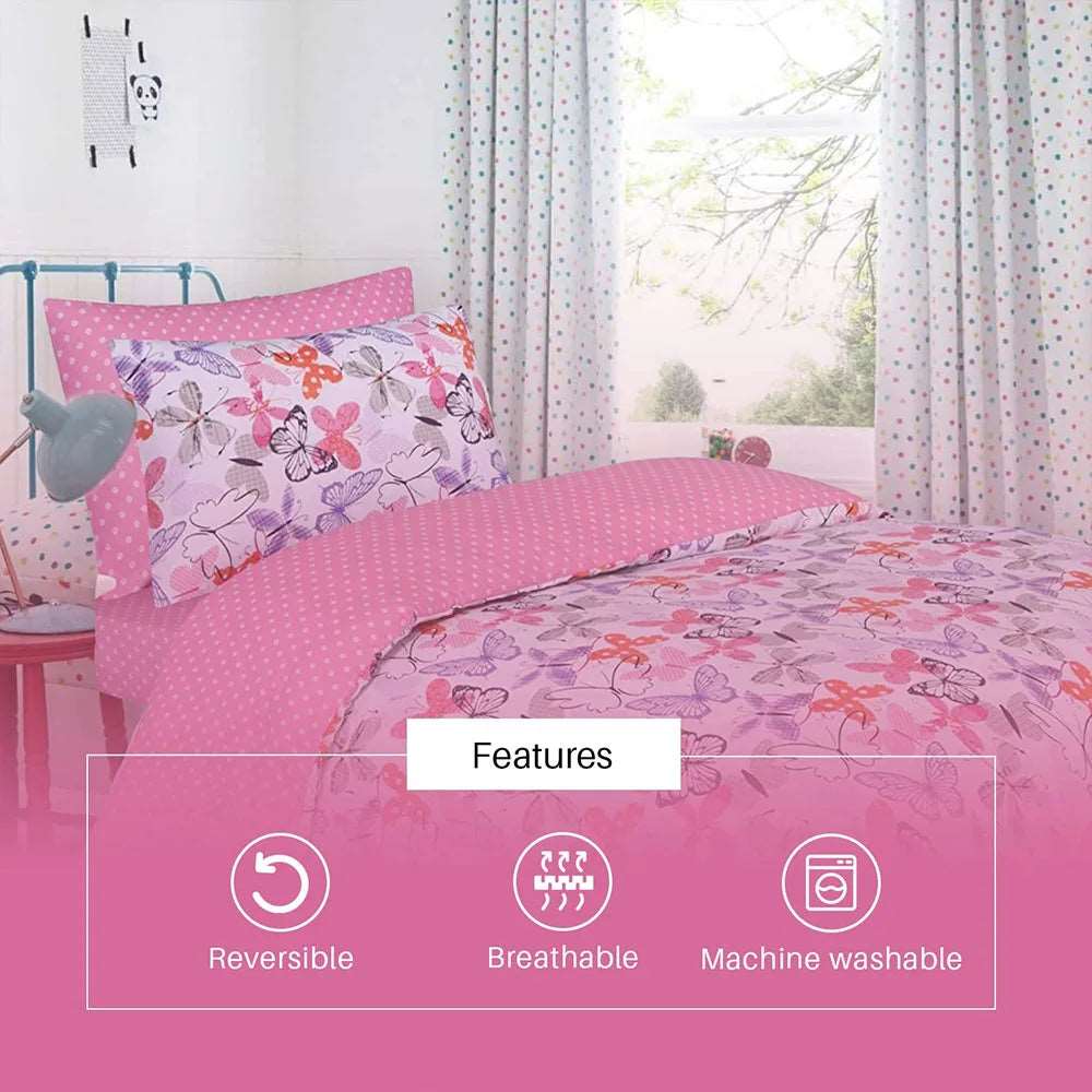 single cotton bedsheet pink