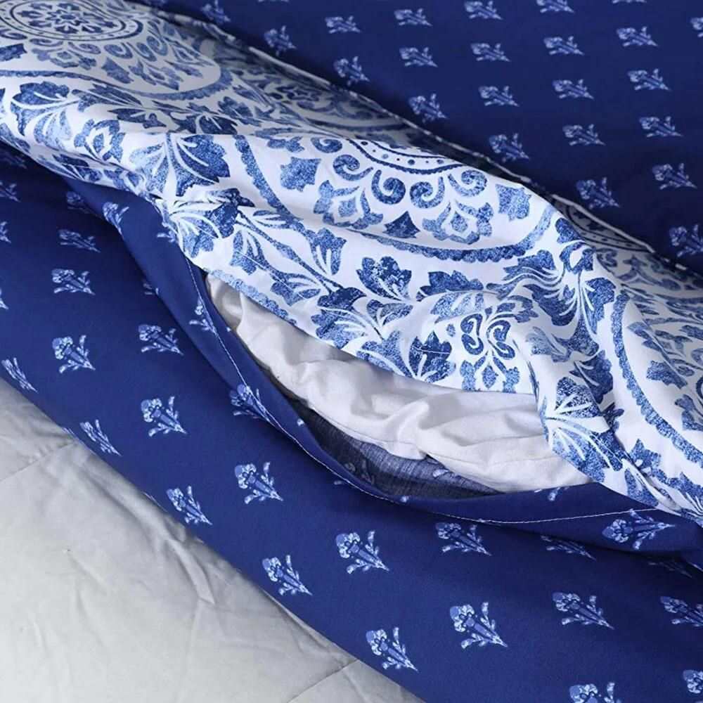 soft blue and white cotton duvet cover 200 thread count
