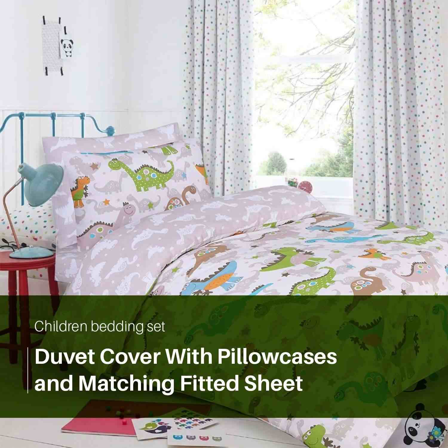 soft cotton dinosaur bedding set with bedsheet UK