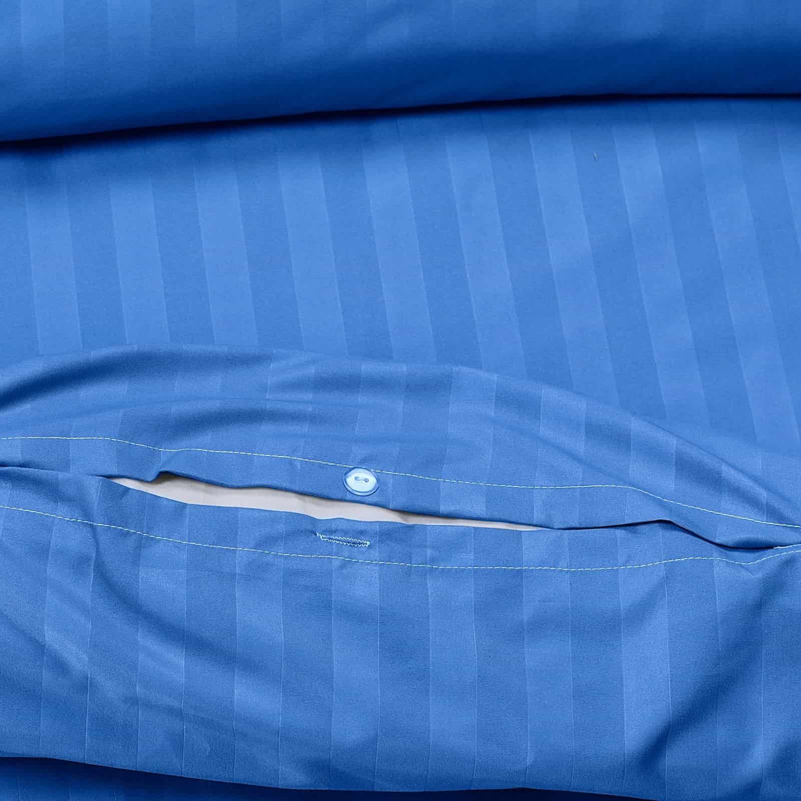 soft microfiber blue striped duvet cover set