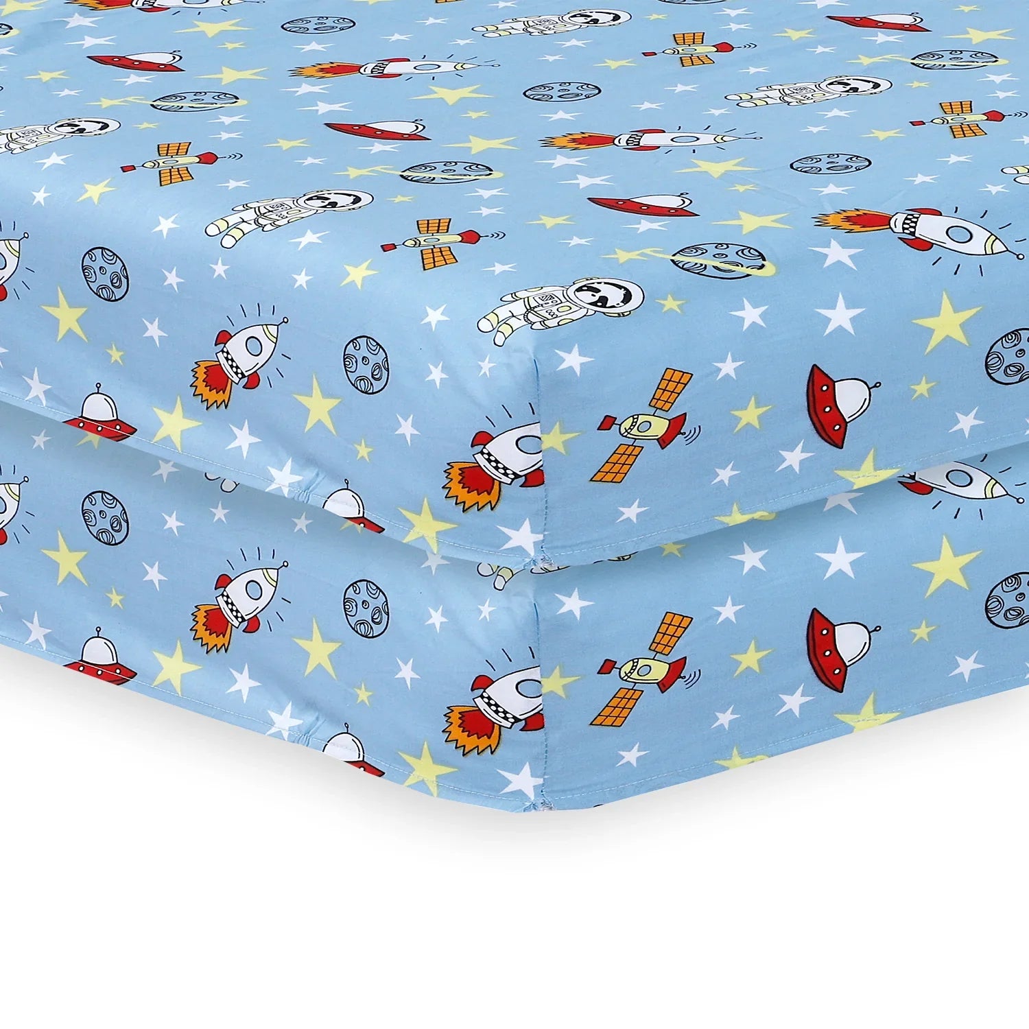 blue cot fitted sheet