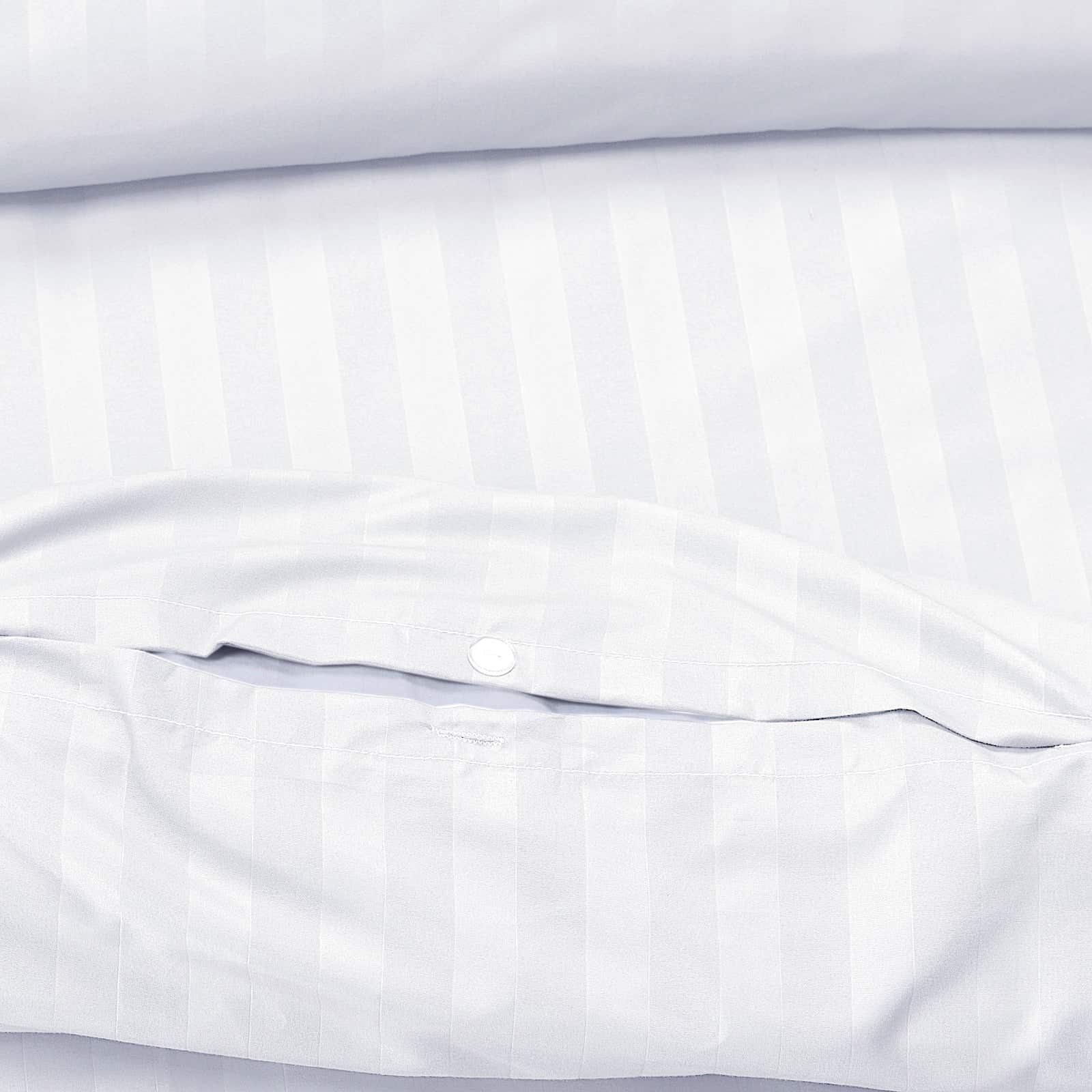 striped duvet cover and pillowcases for guest room