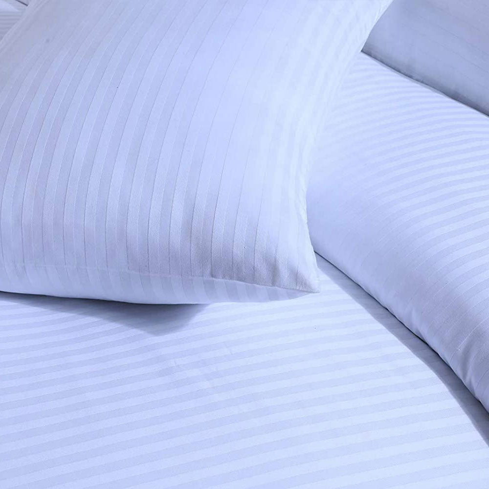 stylish sateen stripe quilt cover set with pillowcases