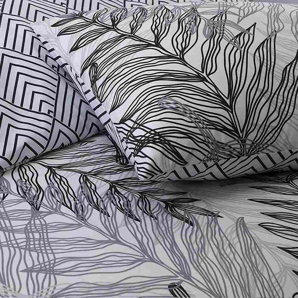 tropical silver printed duvet cover with pillowcases